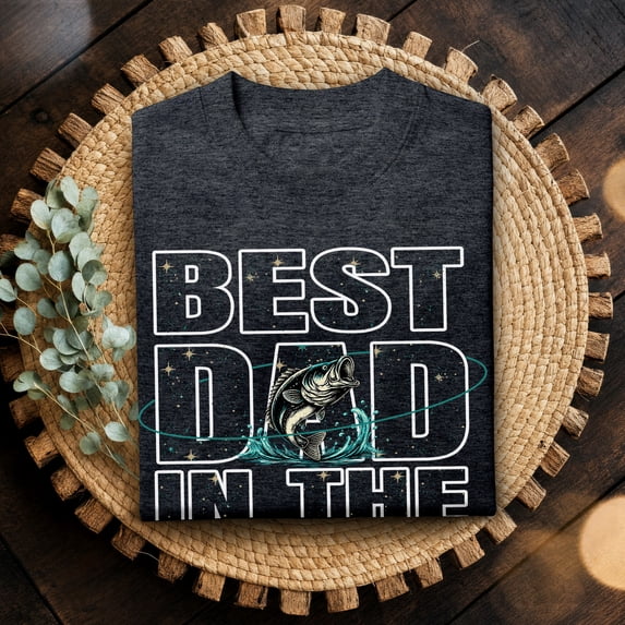 Jollimate Best Dad In The Galaxy Shirt, Mens Fishing T-Shirt, Fisherman Gift, Fishing Lover Gift