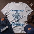 thumbnail image 1 of Jollimate Bigfoot I'd Rather Be Fishing T-Shirt, Funny Sasquatch Angler Graphic Tee, Men's Gift, 1 of 6