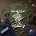 thumbnail image 1 of Jollimate Bigfoot I'd Rather Be Fishing T-Shirt, Funny Sasquatch Angler Graphic Tee, Men's Gift, 1 of 6