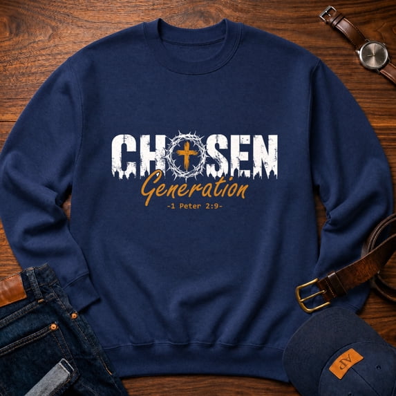 Jollimate Chosen Generation Sweatshirt, Christian Man Sweatshirt, Christian Gifts Sweatshirt For Him