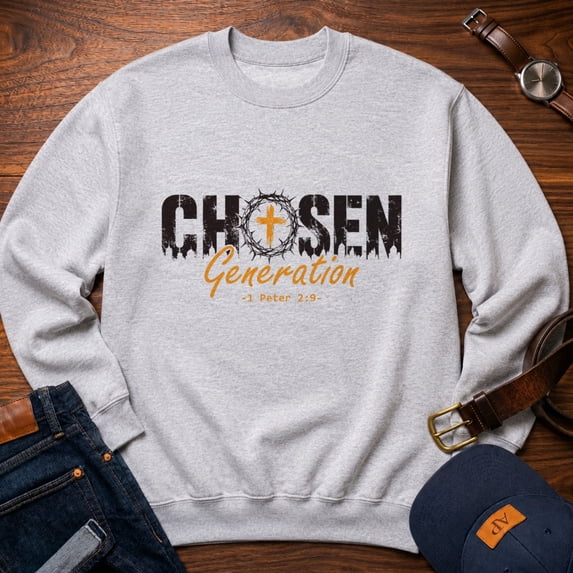 Jollimate Chosen Generation Sweatshirt, Christian Man Sweatshirt, Christian Gifts Sweatshirt For Him