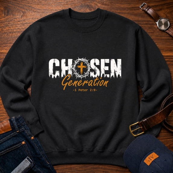 Jollimate Chosen Generation Sweatshirt, Christian Man Sweatshirt, Christian Gifts Sweatshirt For Him