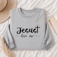 thumbnail image 1 of Jollimate Christian Jesus Loves Me Graphic Crewneck, Sweatshirt for Women, Faith Gift for Her, 1 of 5