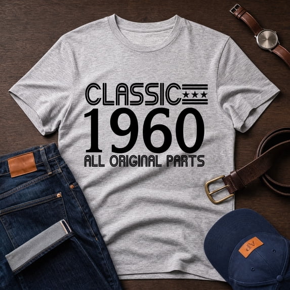 Jollimate Classic 1960 Shirt for Men, Vintage Birthday Tee, Graphic T-Shirt, Retro Gift for Dad