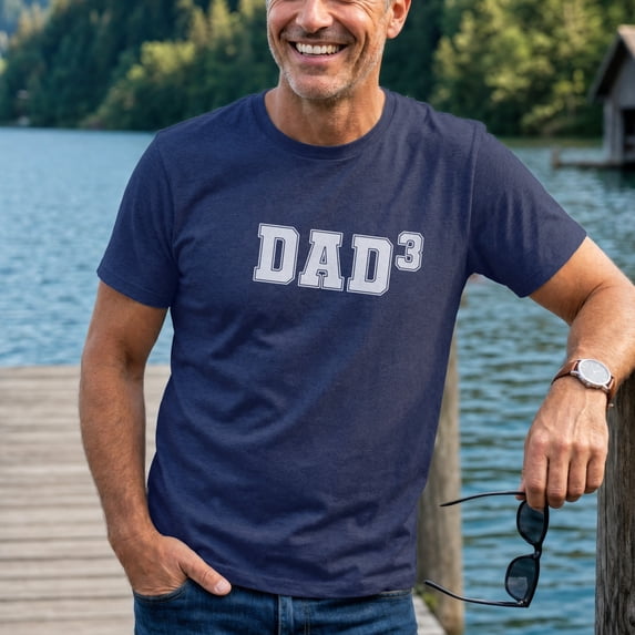 Jollimate Dad Cubed Shirt, Funny Dad of 3 Graphic Tee, Math Dad Humor Men's T-Shirt