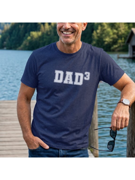 Dad Cubed Shirt, Funny Dad of 3 Graphic Tee, Math Dad Humor Men's T-Shirt