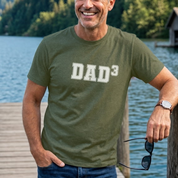 Jollimate Dad Cubed Shirt, Funny Dad of 3 Graphic Tee, Math Dad Humor Men's T-Shirt