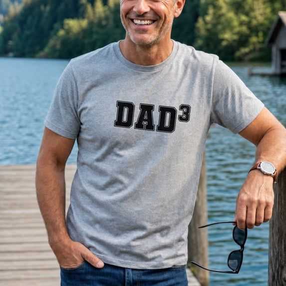 Jollimate Dad Cubed Shirt, Funny Dad of 3 Graphic Tee, Math Dad Humor Men's T-Shirt