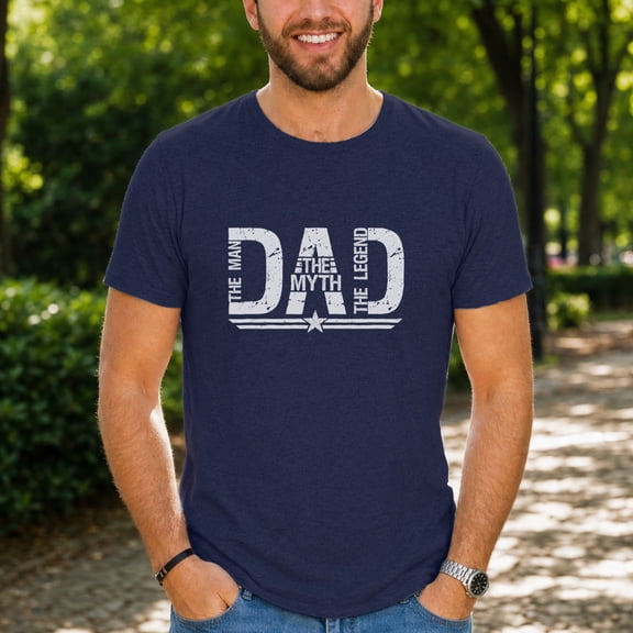 Jollimate Dad The Man The Myth The Legend T-Shirt, Vintage Father's Day Graphic Tee, Men's Shirt