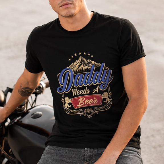 Jollimate Daddy Needs A Beer Shirt, Vintage Craft Beer Graphic Tee, Funny Father's Day Gift for Men