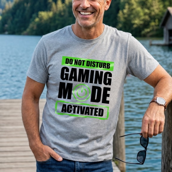 Jollimate Do Not Disturb Gaming Mode Activated T-Shirt, Funny Gamer Graphic Tee, Shirt Gift for Men