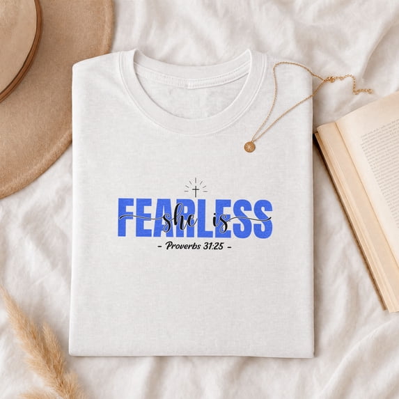 Jollimate Fearless Shirt, Christian Shirt For Women, Bible Verse Tee, Faith Shirt Gift For Her