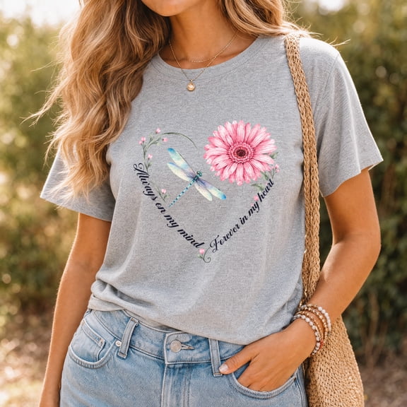 Jollimate Forever in My Heart Shirt, Remembrance Shirts for Women, Sympathy Gifts for Women