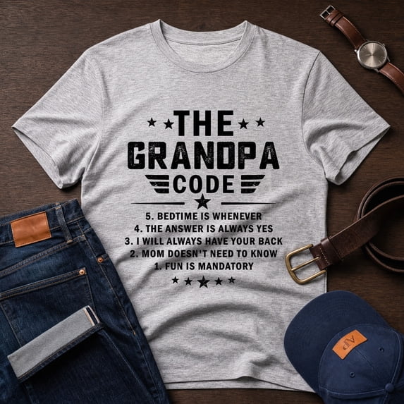 Jollimate Funny Grandpa Code T-shirt, Cool Grandpa Tee, Gift Grandpa Tee, Gift For Grandfather