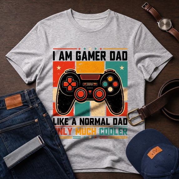 Jollimate Gamer Dad Shirt, Cool Gamer Dad Tee, Funny Gamer Dad Tshirt, Proud Papa Gift Shirt