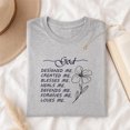 thumbnail image 1 of Jollimate God Designed Me Created Me Shirt, Floral Christian Faith Women Graphic Tee, 1 of 5