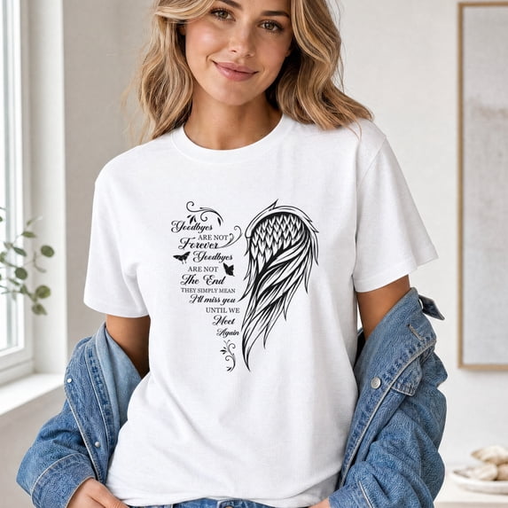 Jollimate Goodbyes Are Not Forever Memorial T-Shirt, Remembrance Graphic Tee, Women's Shirt