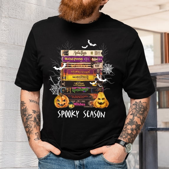 Jollimate Halloween Shirt, VHS Horror Movie Spooky Season Graphic Tee, Gift For Men