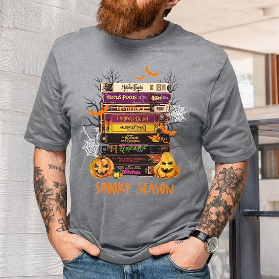 Jollimate Halloween Shirt, VHS Horror Movie Spooky Season Graphic Tee, Gift For Men