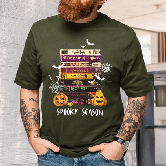 Jollimate Halloween Shirt, VHS Horror Movie Spooky Season Graphic Tee, Gift For Men