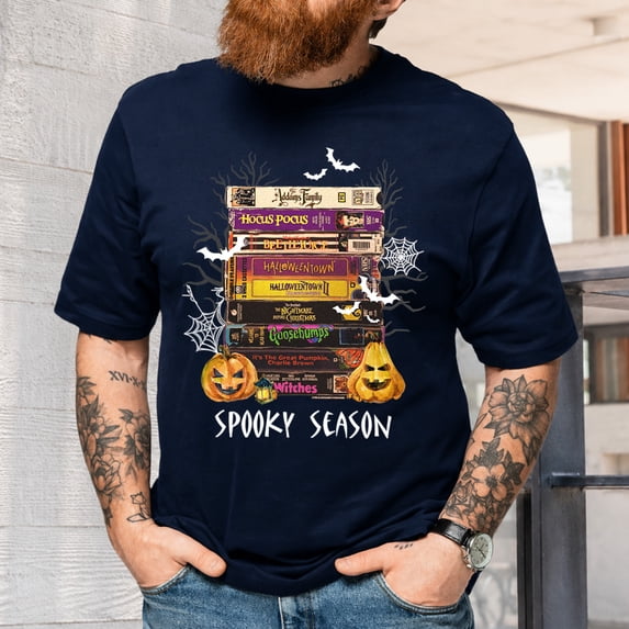 Jollimate Halloween Shirt, VHS Horror Movie Spooky Season Graphic Tee, Gift For Men