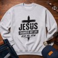 thumbnail image 1 of Jollimate Jesus Changed My Life Sweatshirt, Men's Jesus Crew, Religious Gift For Him, Faith Gift, 1 of 6