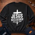 thumbnail image 1 of Jollimate Jesus Changed My Life Sweatshirt, Men's Jesus Crew, Religious Gift For Him, Faith Gift, 1 of 6