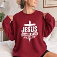 thumbnail image 1 of Jollimate Jesus Changed My Life Sweatshirt, Women's Jesus Crew, Religious Gift For Her, Faith Gift, 1 of 6