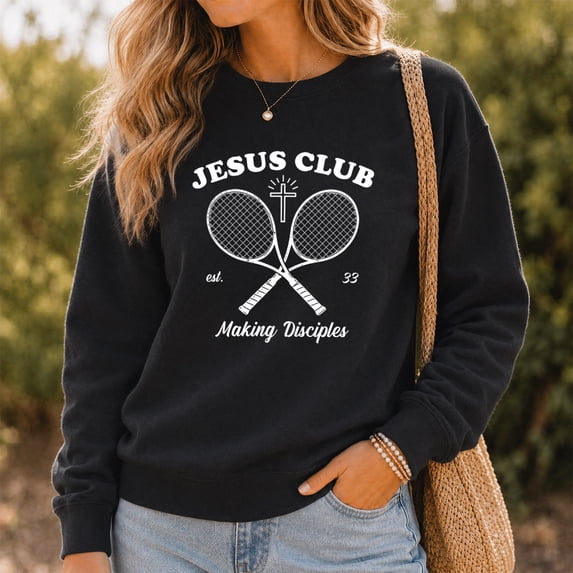 Jollimate Jesus Club Making Disciples Sweatshirt, Christian Athletic Faith Pullover, Gift for Women