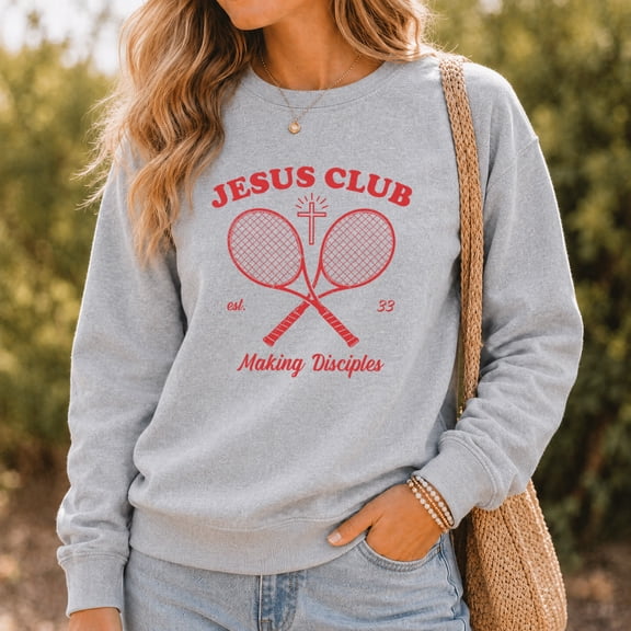 Jollimate Jesus Club Making Disciples Sweatshirt, Christian Athletic Faith Pullover, Gift for Women