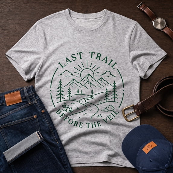 Jollimate Last Trail Before The Veil Shirt, Outdoor Bachelor Party Tee, Men's Short Sleeve Top