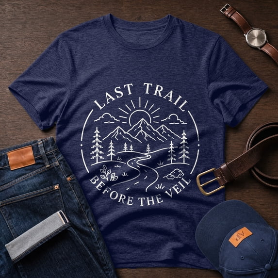 Jollimate Last Trail Before The Veil Shirt, Outdoor Bachelor Party Tee, Men's Short Sleeve Top