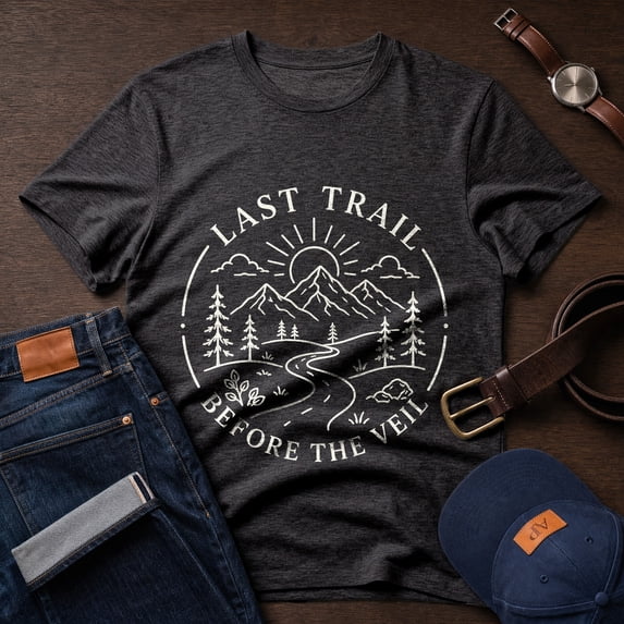 Jollimate Last Trail Before The Veil Shirt, Outdoor Bachelor Party Tee, Men's Short Sleeve Top
