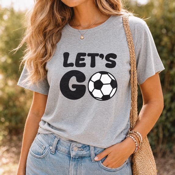 Jollimate Let's Go Soccer T-Shirt, Game Day Sports Tee, Soccer Mom & Fan Gift For Women