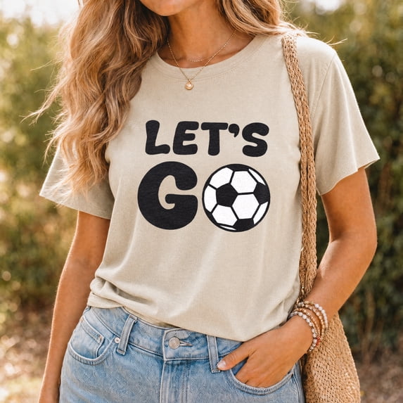 Jollimate Let's Go Soccer T-Shirt, Game Day Sports Tee, Soccer Mom & Fan Gift For Women