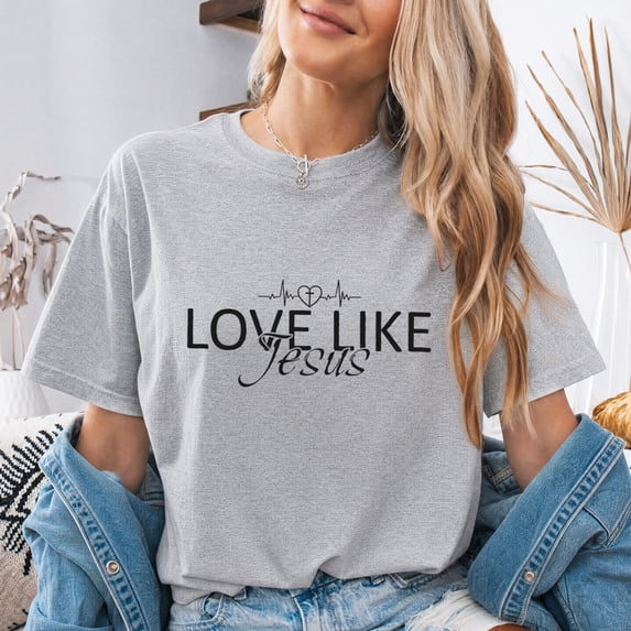Jollimate Love Like Jesus T-Shirt, Jesus Shirt For Women, Christian Gifts For Her, Christian Gift