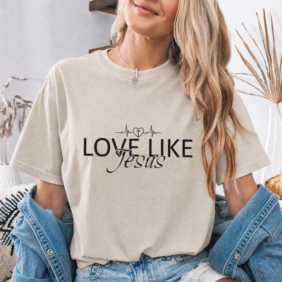 Jollimate Love Like Jesus T-Shirt, Jesus Shirt For Women, Christian Gifts For Her, Christian Gift