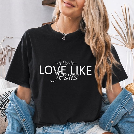 Jollimate Love Like Jesus T-Shirt, Jesus Shirt For Women, Christian Gifts For Her, Christian Gift