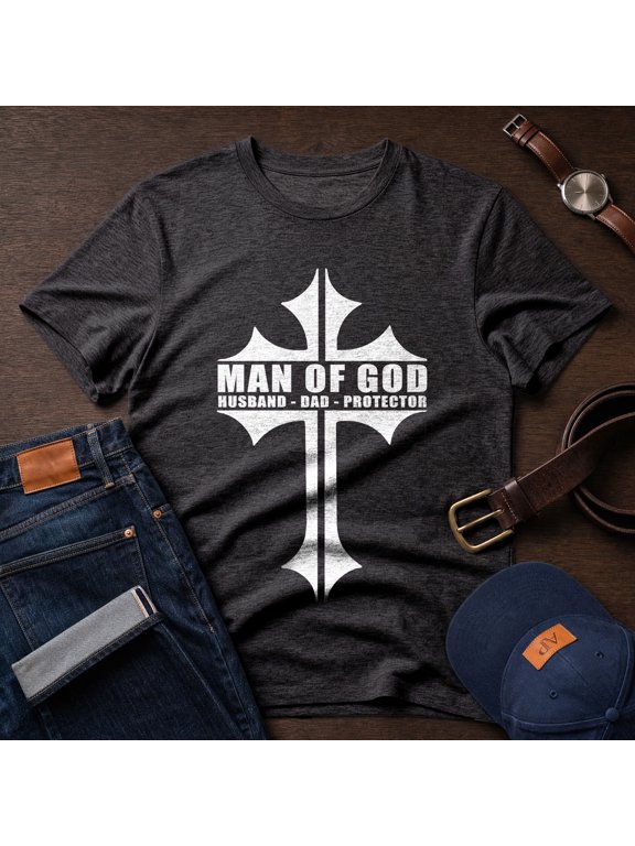 Man Of God T-shirt, Husband Dad Protector Shirt, Dad Birthday Gift, Gift For Dad