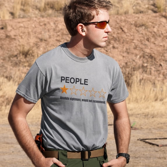 Jollimate People 1 Star Rating Shirt, Funny Introvert Graphic Tee, Sarcastic Gift for Men