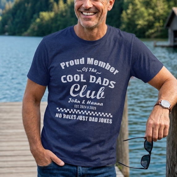 Jollimate Personalized Cool Dad Club Shirt, Custom Name Est Shirt, New Dad Gift, Funny Dad Shirt