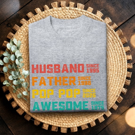 Jollimate Personalized Husband Father Shirt, Custom Year Shirt, Dad Birthday Gift, Gift For Husband