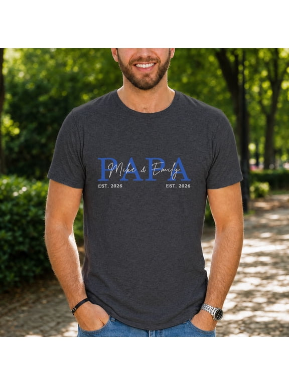 Personalized Papa Shirt, Custom Dad Shirt With Name, Gift For New Dad, Dad Birthday Gift