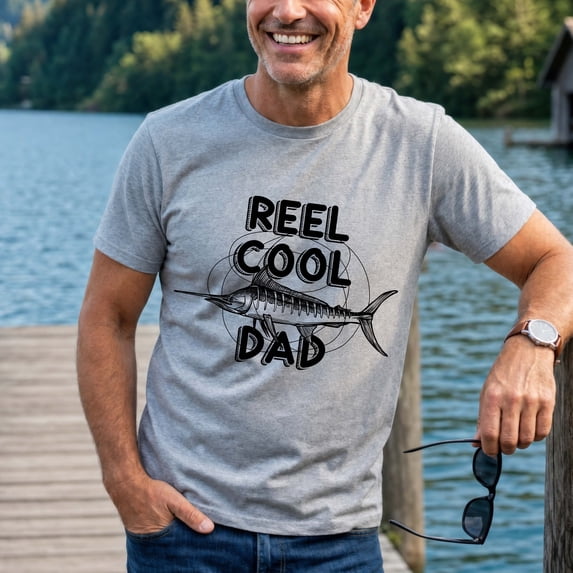 Jollimate Reel Cool Dad Shirt, Fishing Dad Gift, Fishing Shirts For Men, Graphic Men's T-Shirt