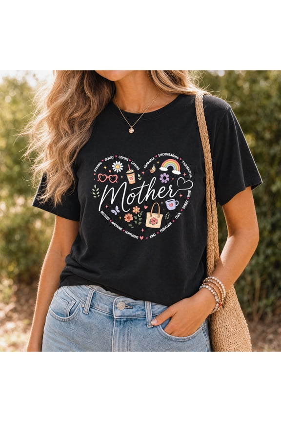 Retro Mother Heart Graphic Tee, Cute Mom Life T-Shirt, Meaningful Mother's Day T-Shirt