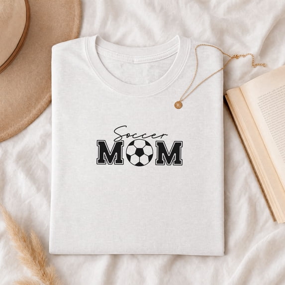 Jollimate Soccer Mom T-Shirt, Cute Sports Graphic Tee, Casual Women's Shirt