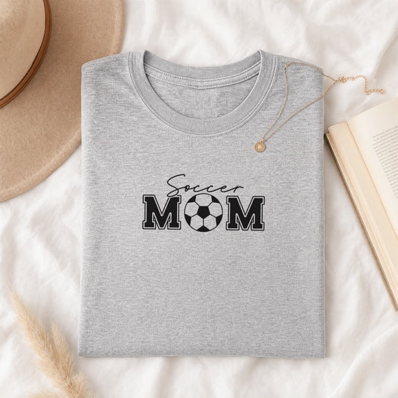 Jollimate Soccer Mom T-Shirt, Cute Sports Graphic Tee, Casual Women's Shirt