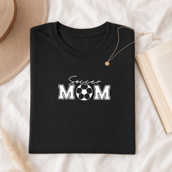 Jollimate Soccer Mom T-Shirt, Cute Sports Graphic Tee, Casual Women's Shirt