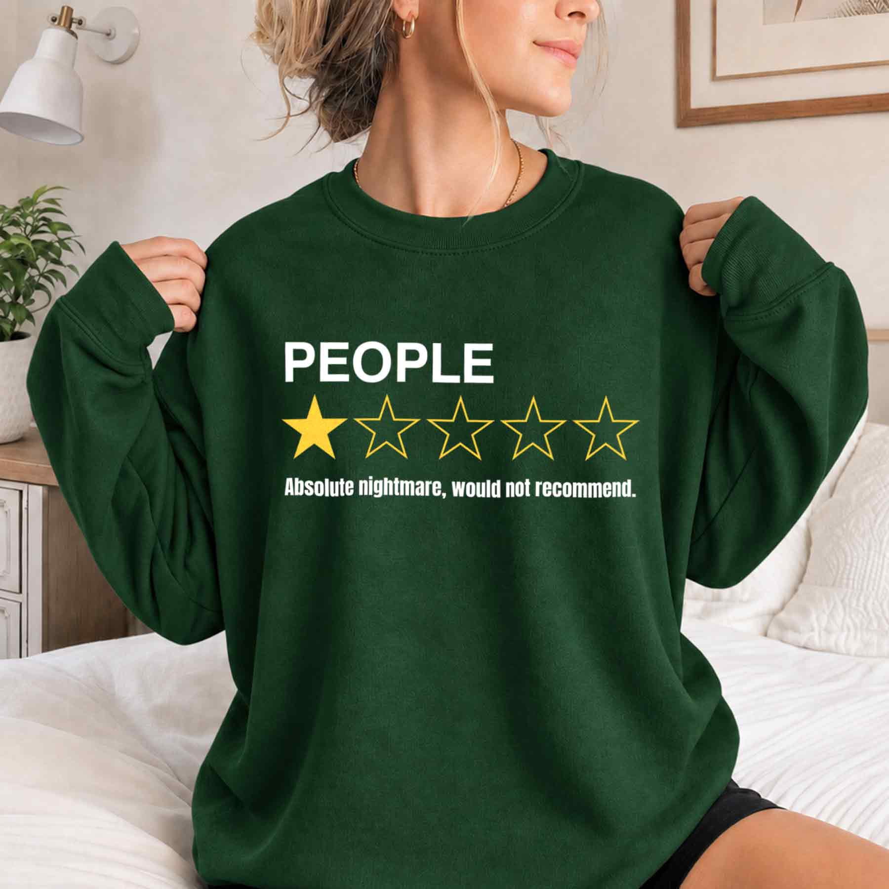 Jollimate Sweatshirt for Women, Funny People Review Graphic, Sarcastic ...