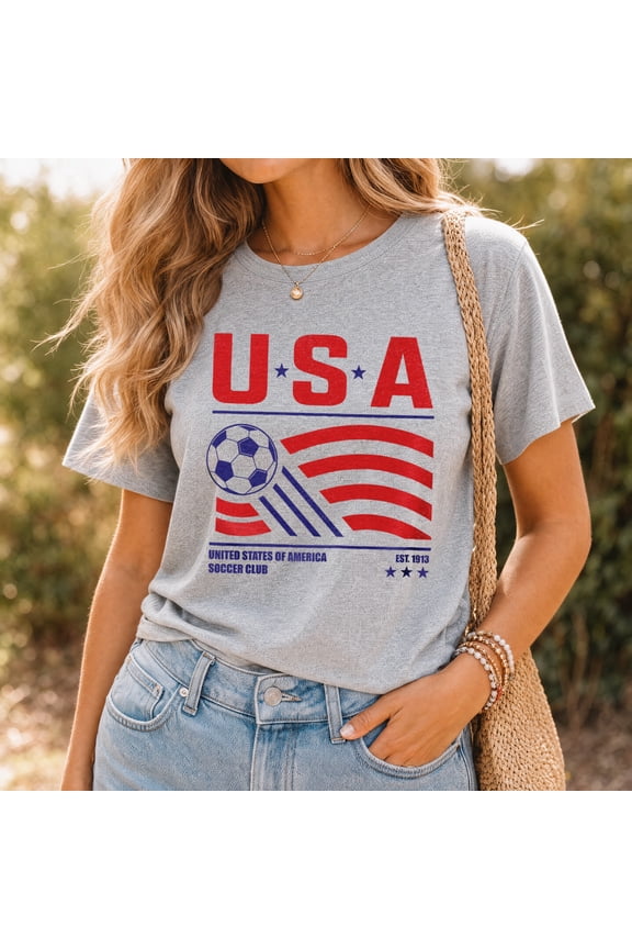 United States Of America Soccer Club T-Shirt, USA Fan Girl Shirt, Soccer Lover Gift